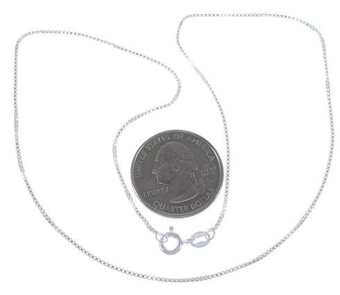 Genuine Sterling Silver Italian Box Chain 18" Necklace NN20002